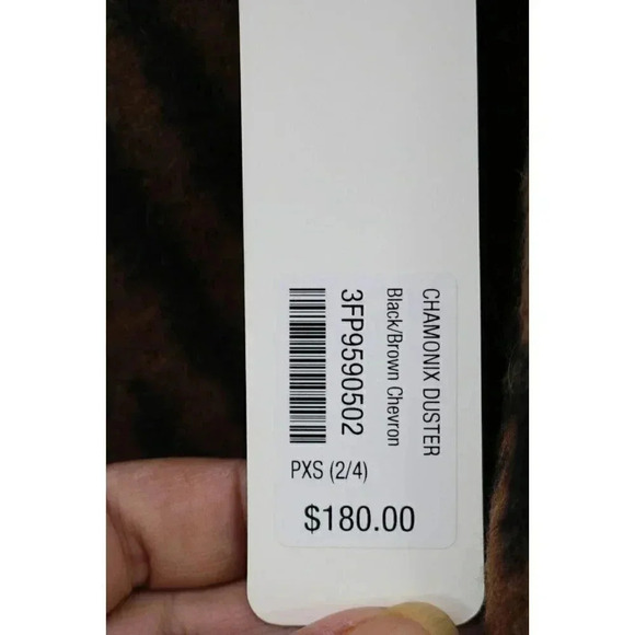 Soft Surroundings Chamonix Duster Black Brown Chevron-PXS-Wool Blend-New w/Tags - Picture 2 of 10